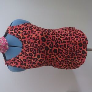 Lularoe red cheetah print tank top